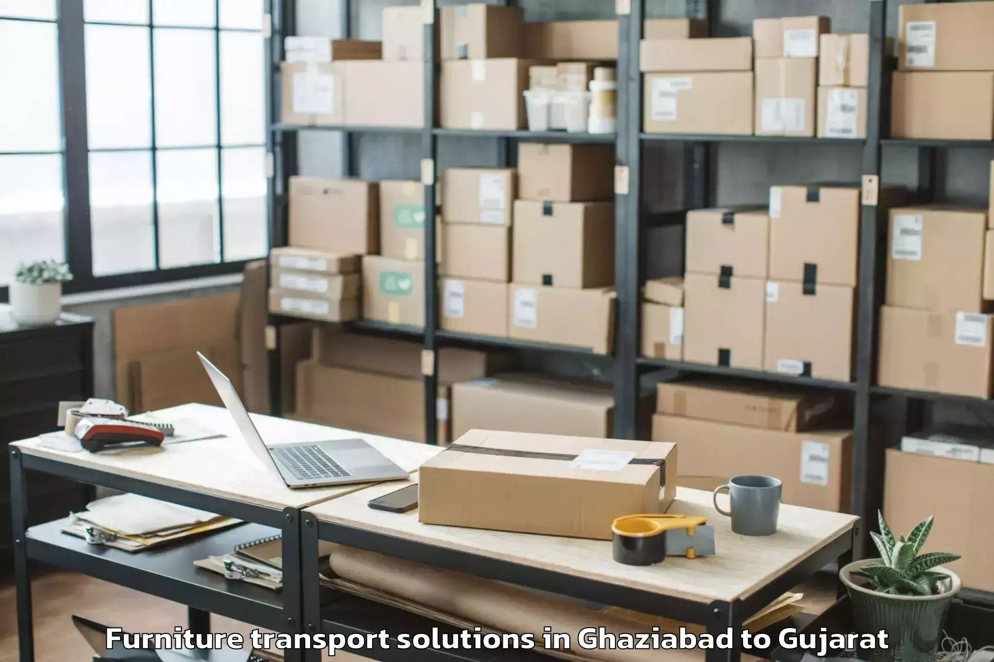 Professional Ghaziabad to Songadh Furniture Transport Solutions